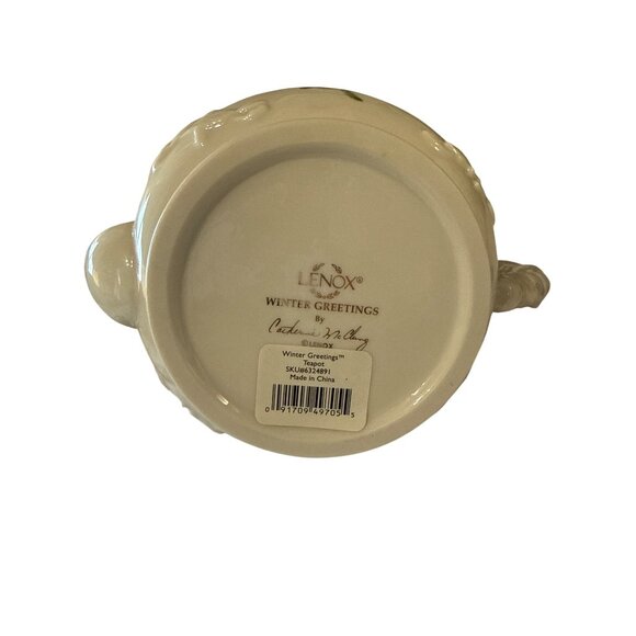 Lenox Winter Greetings Teapot With Bluebird Lid 6324891 Fine Porcelain  Rare - Picture 6 of 10